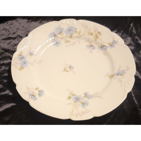 Haviland Limoges Schleiger Blue Floral 9 Inch Dinner Plate - Picture 1 of 6
